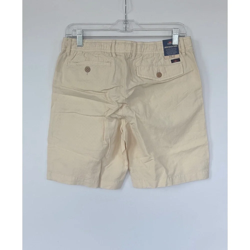 Faherty Resort Style Preppy Linen All Day Beach Short‎ Cream Sand Color New